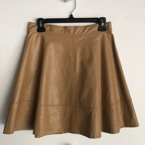Tan leather skirt